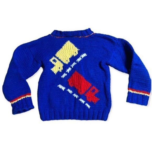 Handmade vintage trucks sweater - Picture 1 of 3